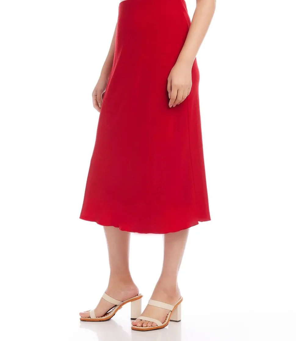 Satin Bias Cut Midi Skirt