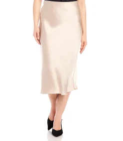 Satin Bias Cut Midi Skirt