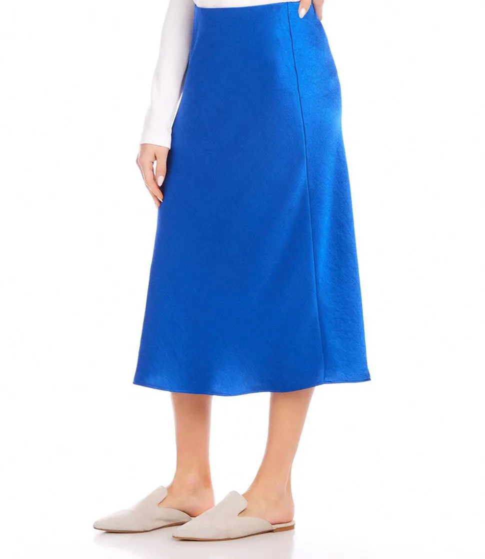 Satin Bias Cut Midi Skirt