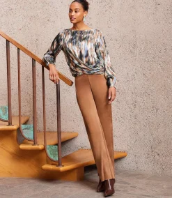Satin Boatneck Drape Top