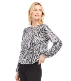 Sequin Boatneck Top