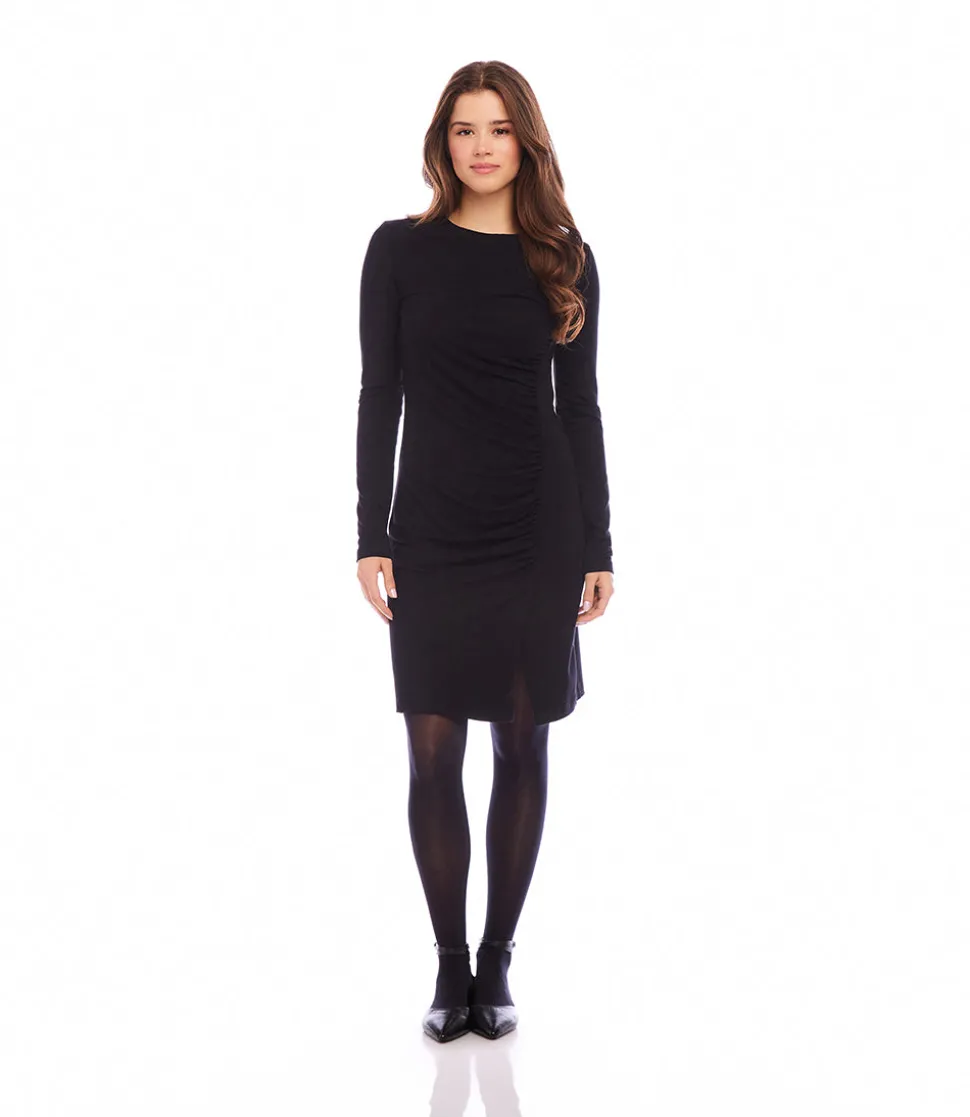 Shirred Long Sleeve Dress