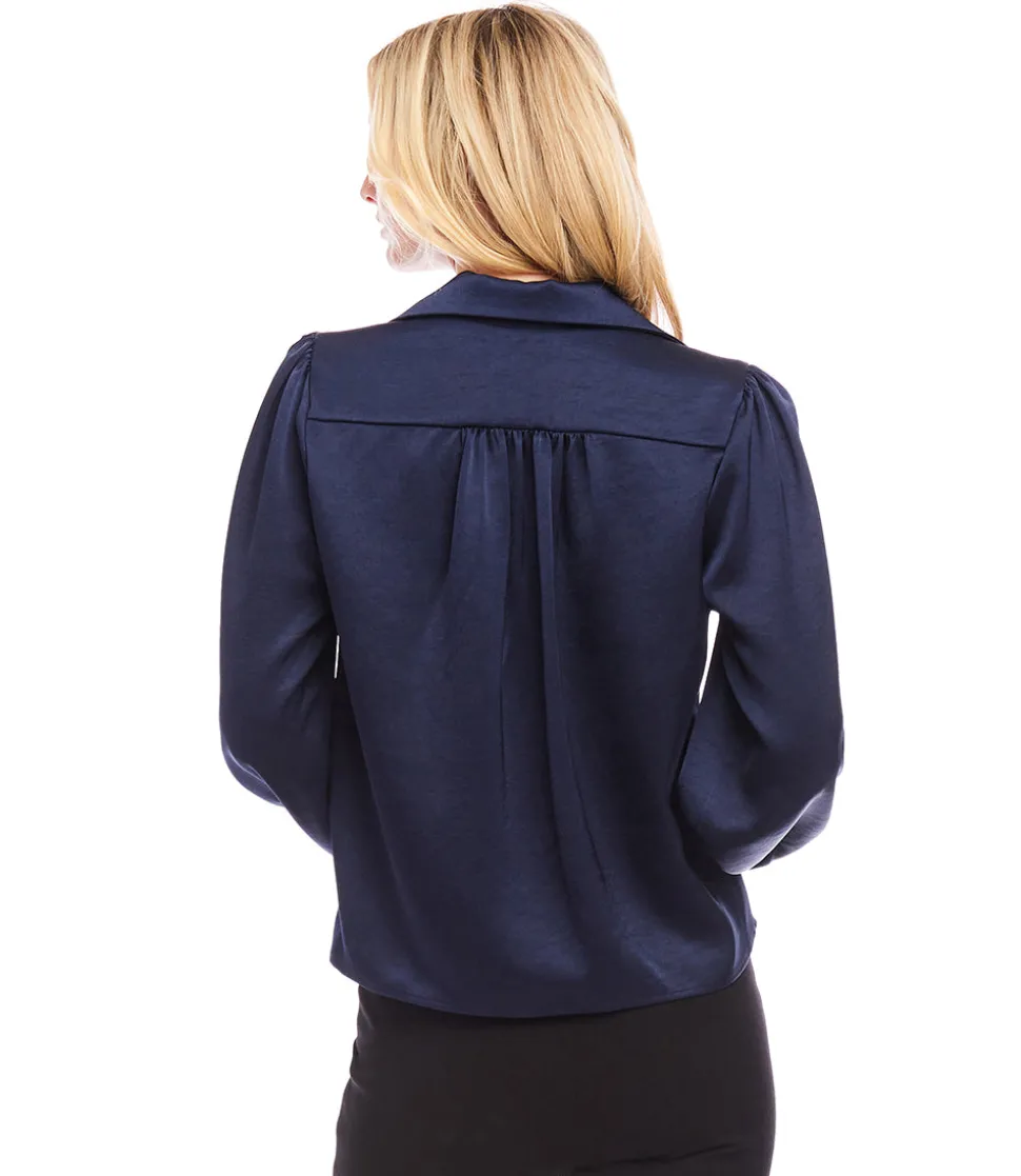 Shirred Satin Blouse