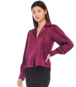 Shirred Satin Blouse