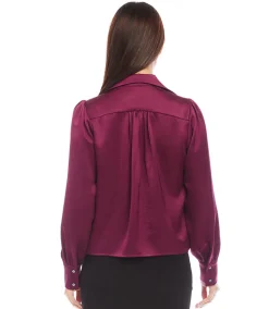 Shirred Satin Blouse