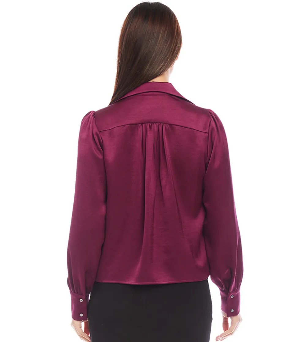 Shirred Satin Blouse