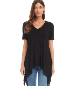 Short Sleeve Fringe Top