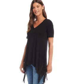 Short Sleeve Fringe Top