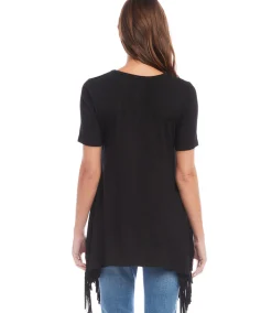 Short Sleeve Fringe Top
