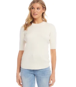 Short Sleeve Ribbed Sweater