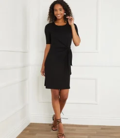 Short Sleeve Tie-Front Dress