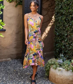 Side Slit Midi Dress