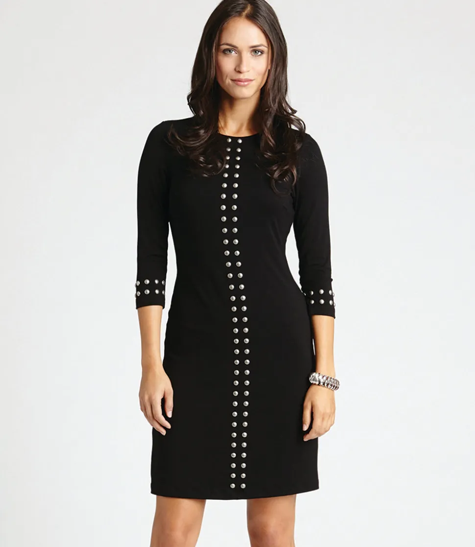 Silver Studded Sheath Dress