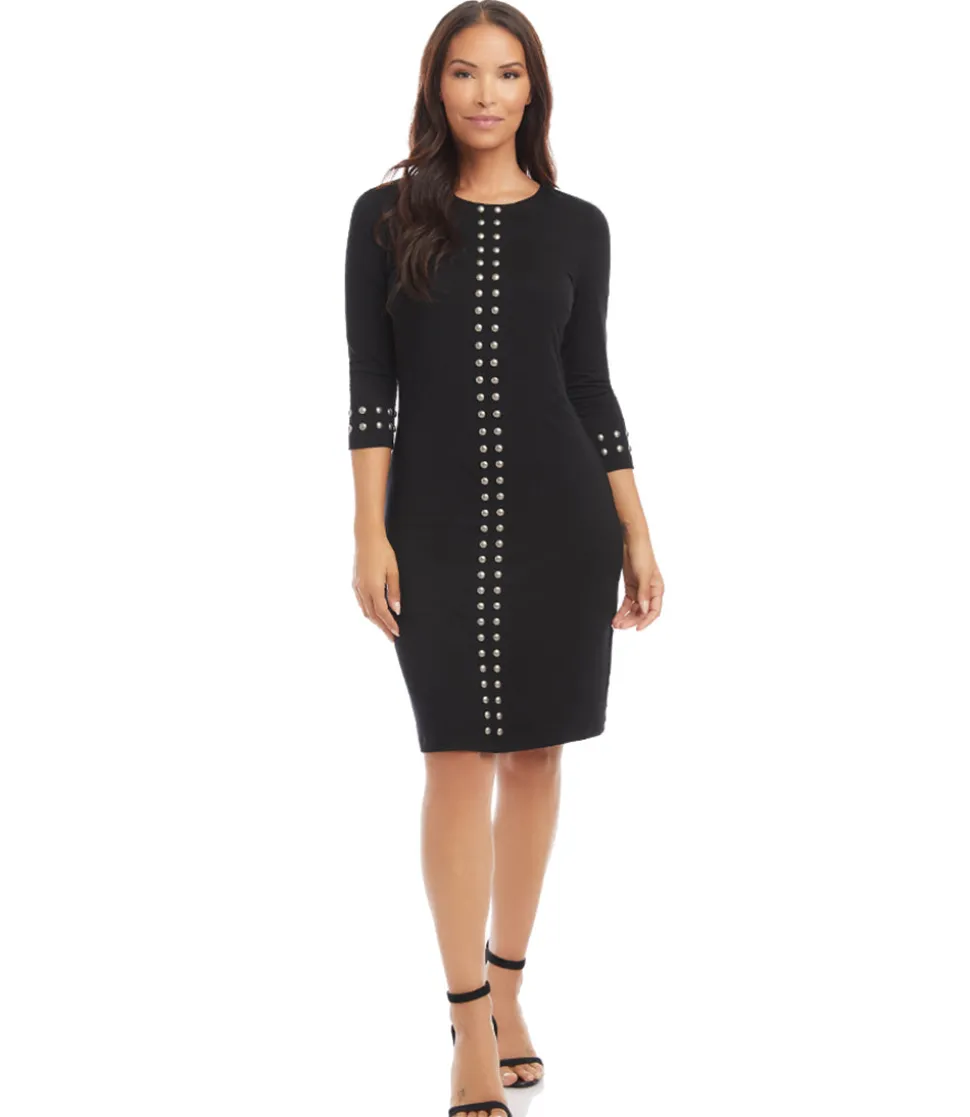 Silver Studded Sheath Dress