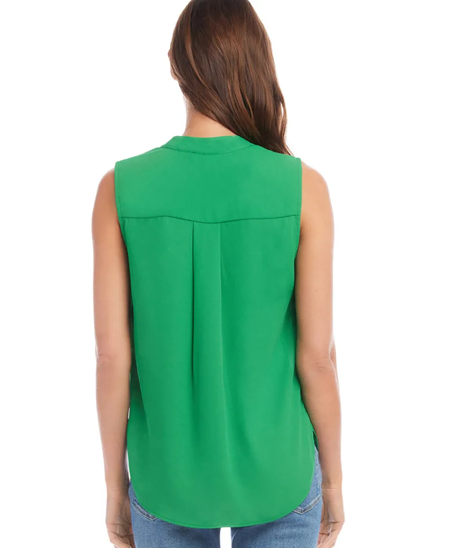 Sleeveless Drape Front Top