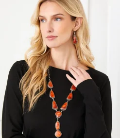 Spiny Oyster Lariat Necklace