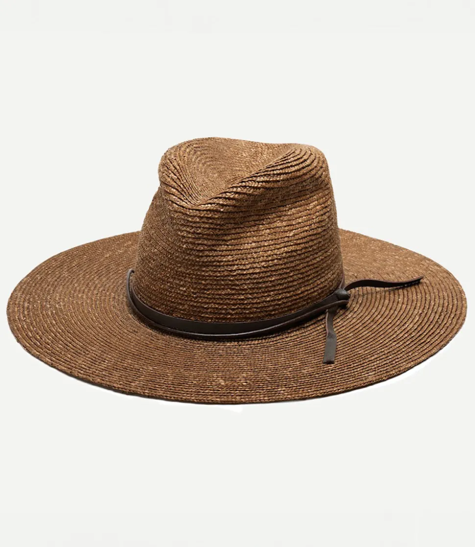 Straw Hat With Leather Tie