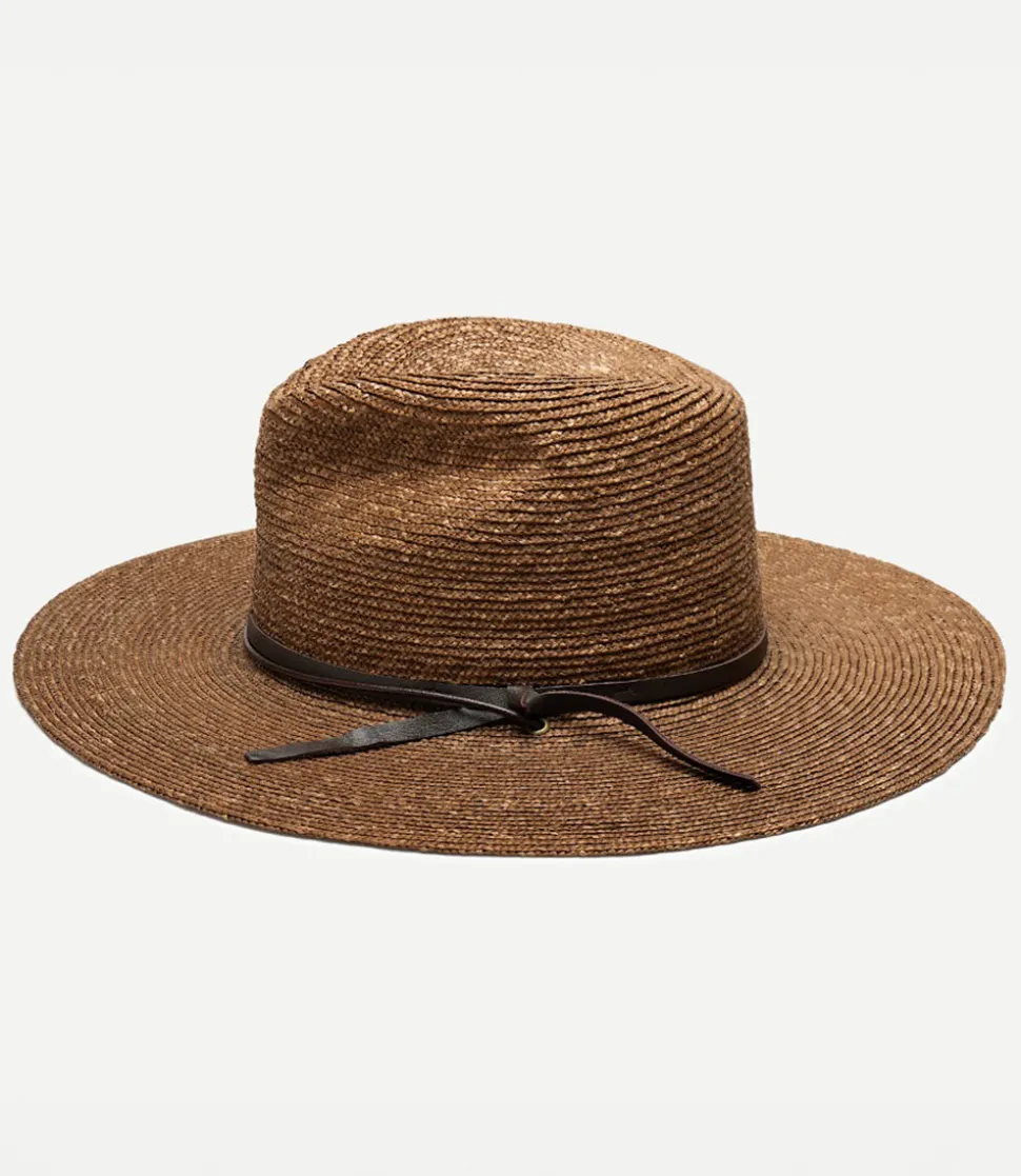 Straw Hat With Leather Tie