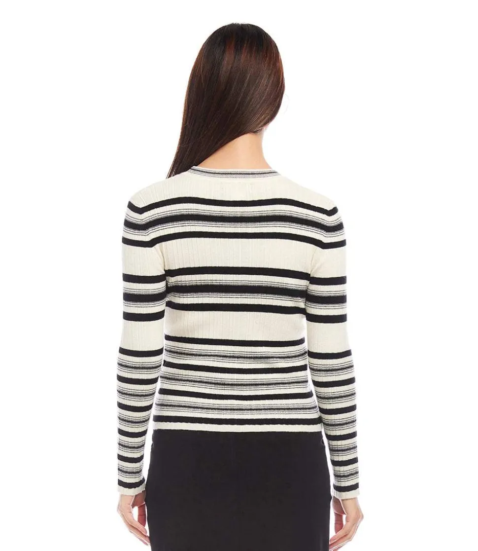 Stripe Ribbed Sweater Top