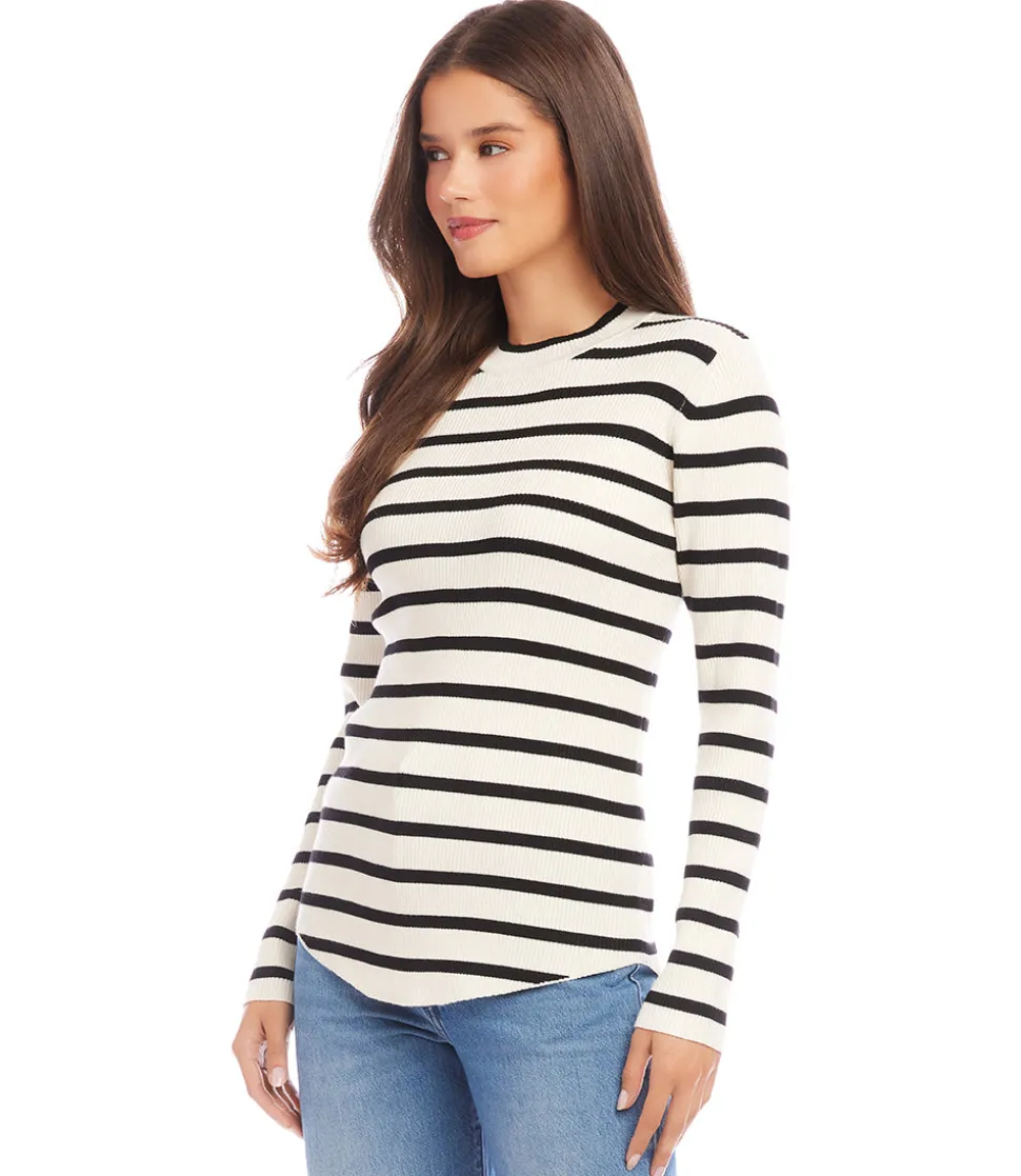 Stripe Shirttail Sweater