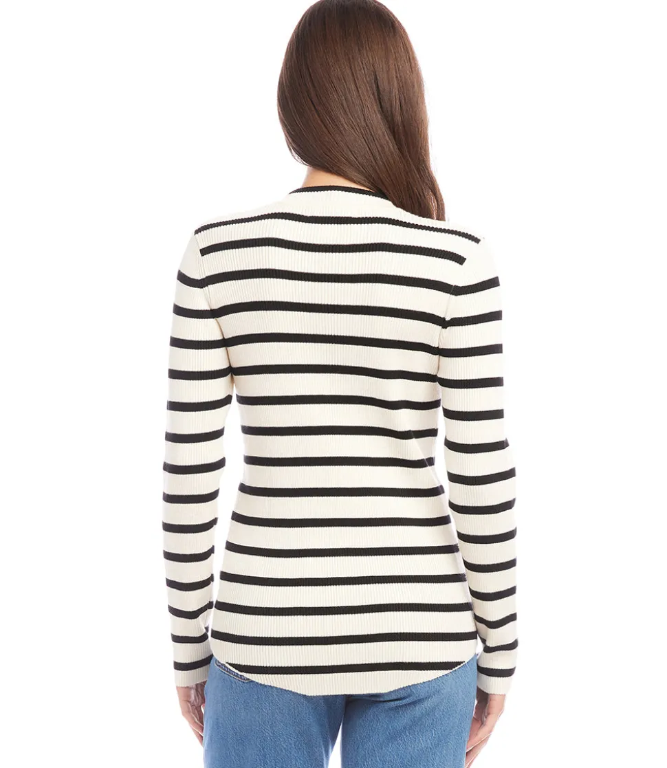 Stripe Shirttail Sweater