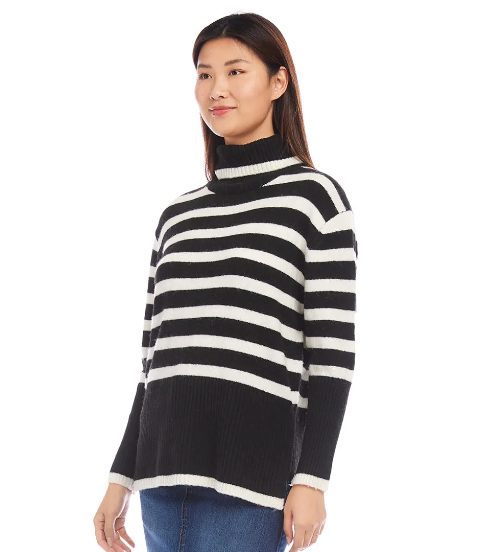 Stripe Turtleneck Sweater