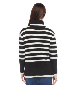 Stripe Turtleneck Sweater