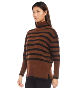 Stripe Turtleneck Sweater