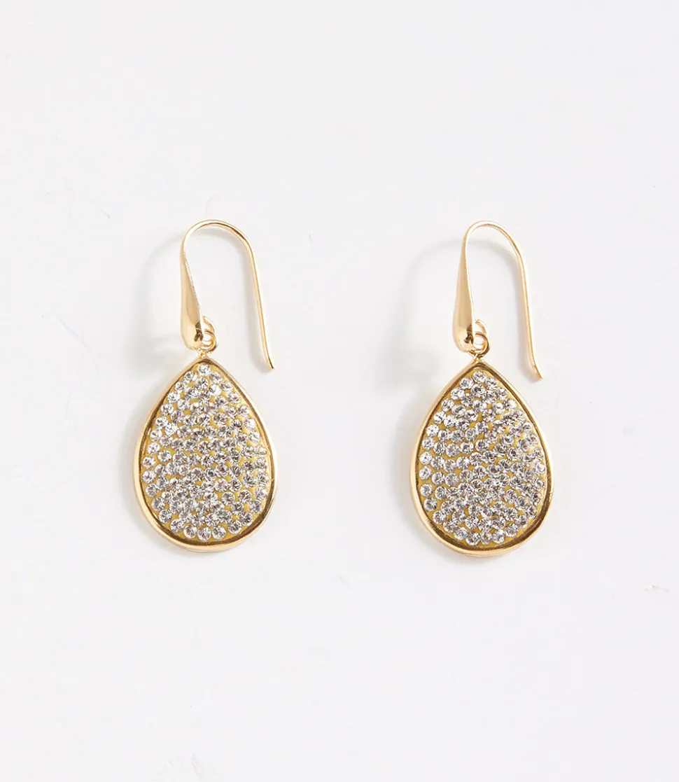Swarovski® Pavé Crystal Teardrop Earrings