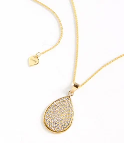 Swarovski® Pavé Crystal Teardrop Necklace