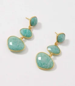 Triple Drop Gemstone Earrings