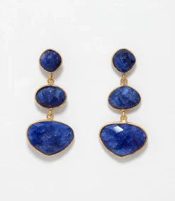 Triple Drop Gemstone Earrings