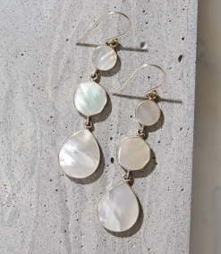 Triple Drop Mother of Pearl Earrings