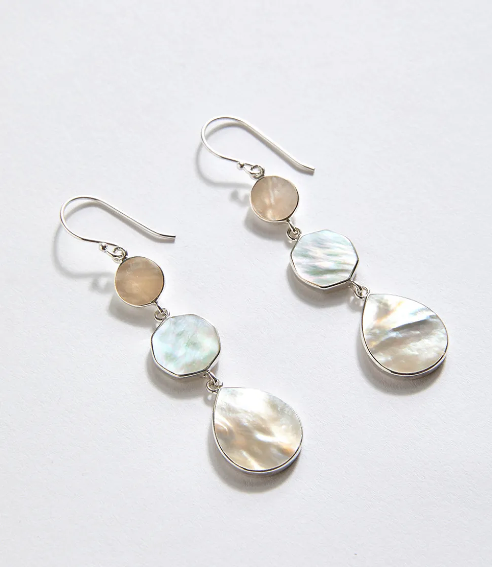 Triple Drop Mother of Pearl Earrings