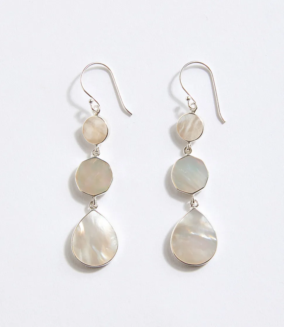 Triple Drop Mother of Pearl Earrings