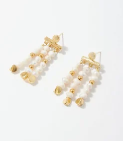 Triple Pearl Strand Earrings