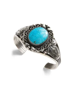 Turquoise Stone Cuff Bracelet