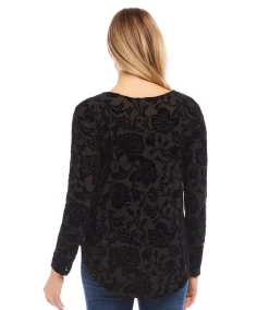 Velvet Burnout Shirttail Top