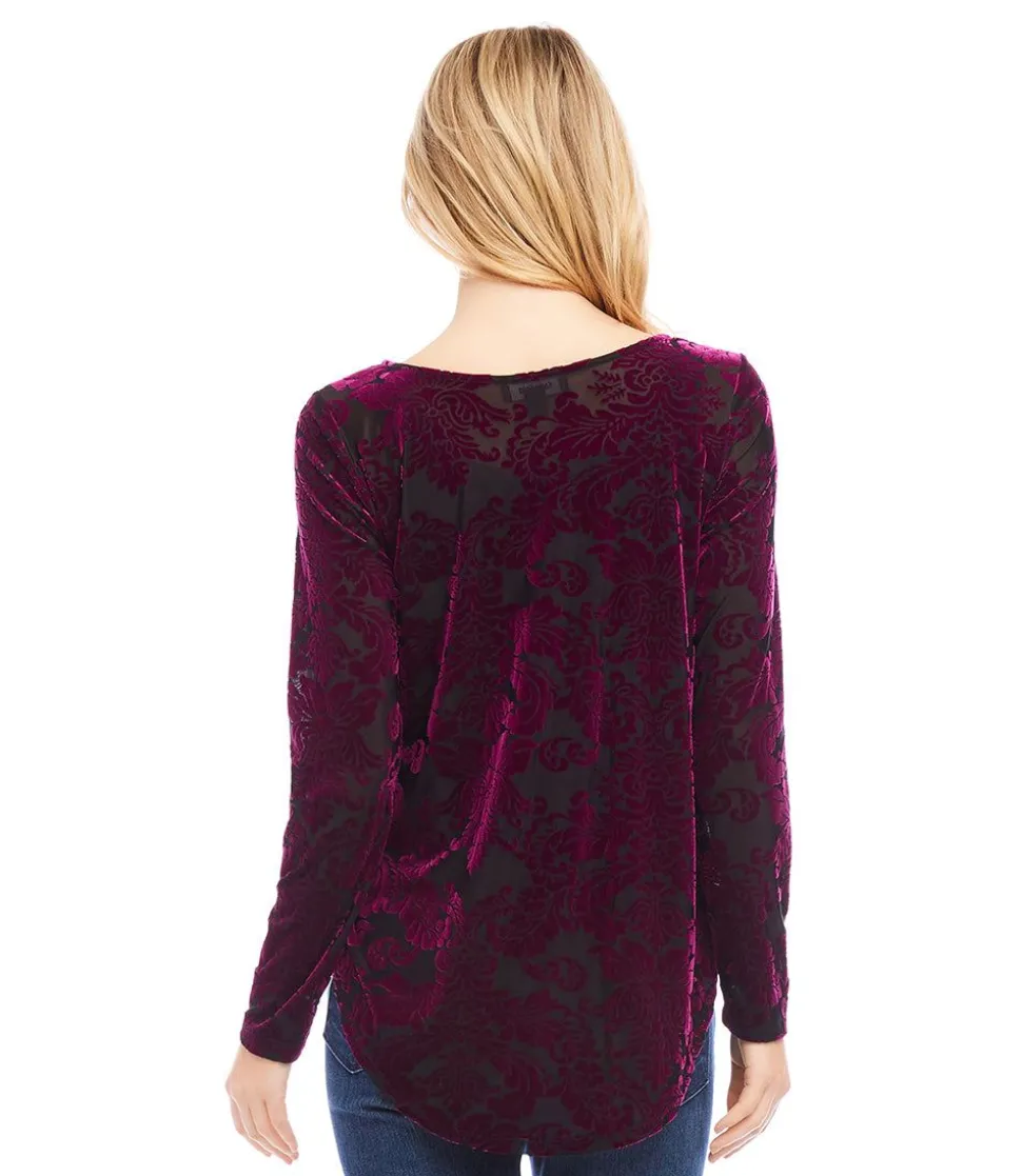 Velvet Burnout Shirttail Top