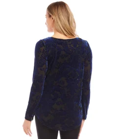 Velvet Burnout Shirttail Top