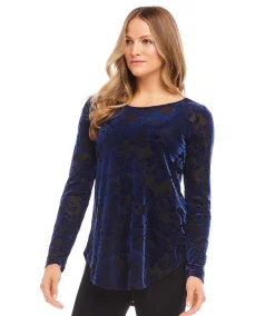 Velvet Burnout Shirttail Top
