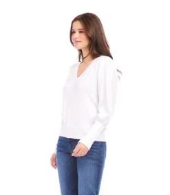 V-Neck Bishop Sleeve Top