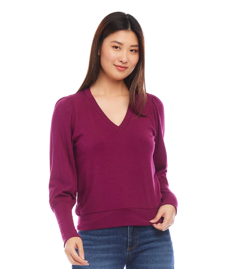 V-Neck Bishop Sleeve Top