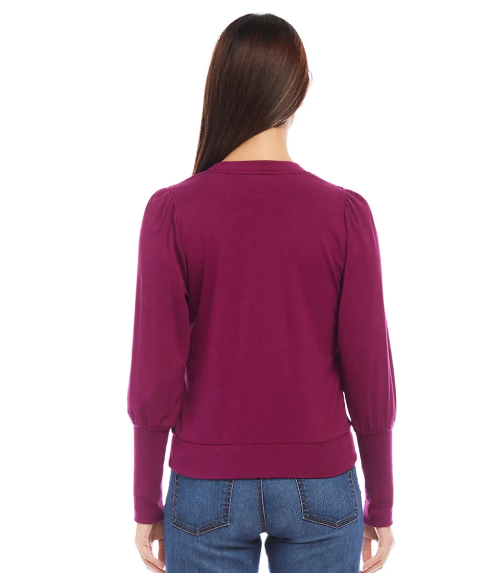 V-Neck Bishop Sleeve Top