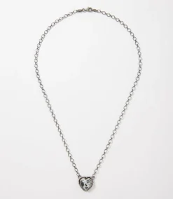 White Buffalo Heart Pendant Necklace
